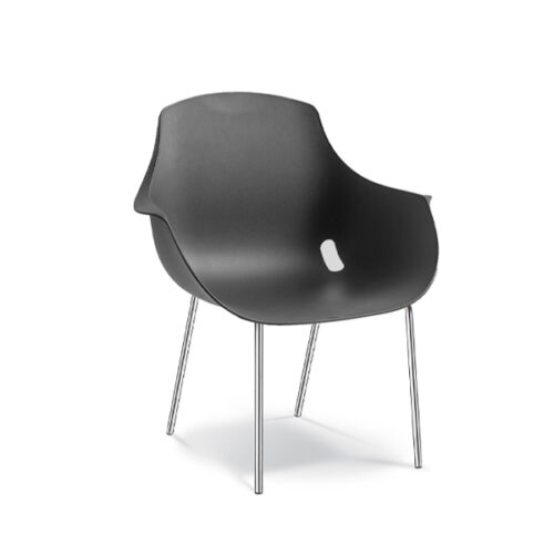 Bellini Black Polyprop Chair - Steel Legs
