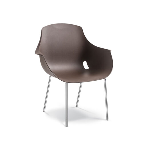Bellini Putty Polyprop Chair - Steel Legs