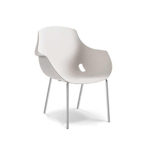 Bellini White Polyprop Chair - Steel Legs