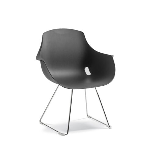 Bellini Black Polyprop Chair - Sleigh Base