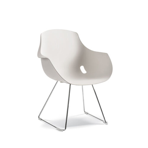 Bellini White Polyprop Chair - Sleigh Base